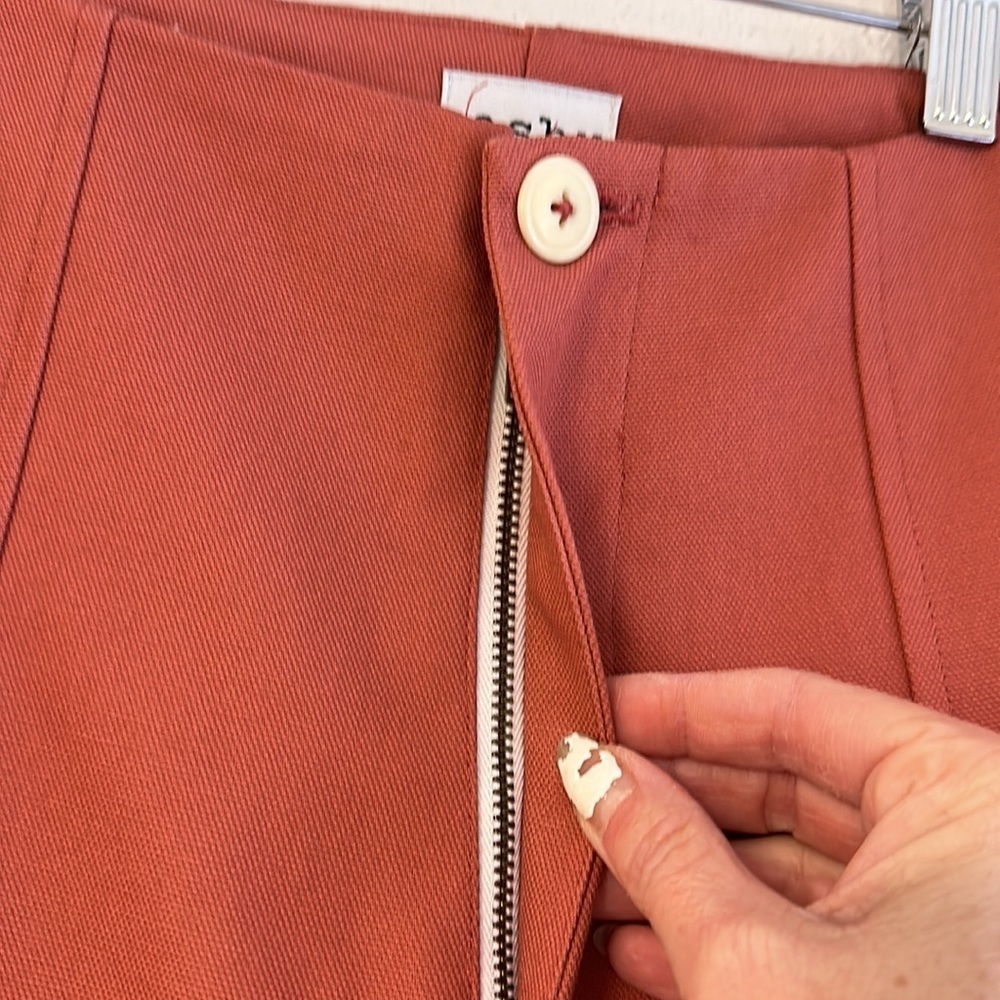 Esby Lucia Pant wide leg 100% cotton size 0. Coral color. Worn once. - Picture 5 of 15